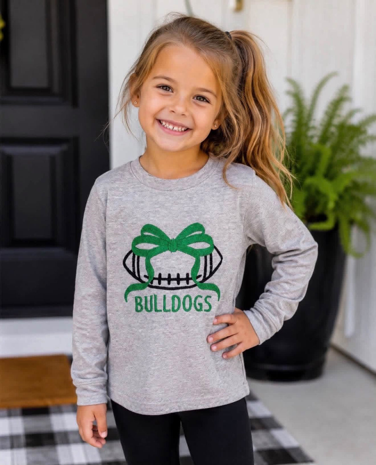 Kids Bulldog Embroidered Long Sleeve