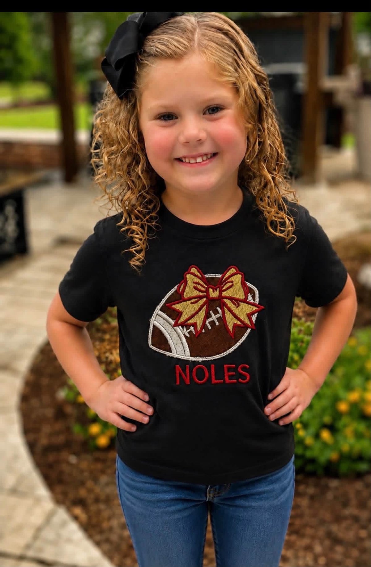Kids Embroidered Noles Football Short Sleeve