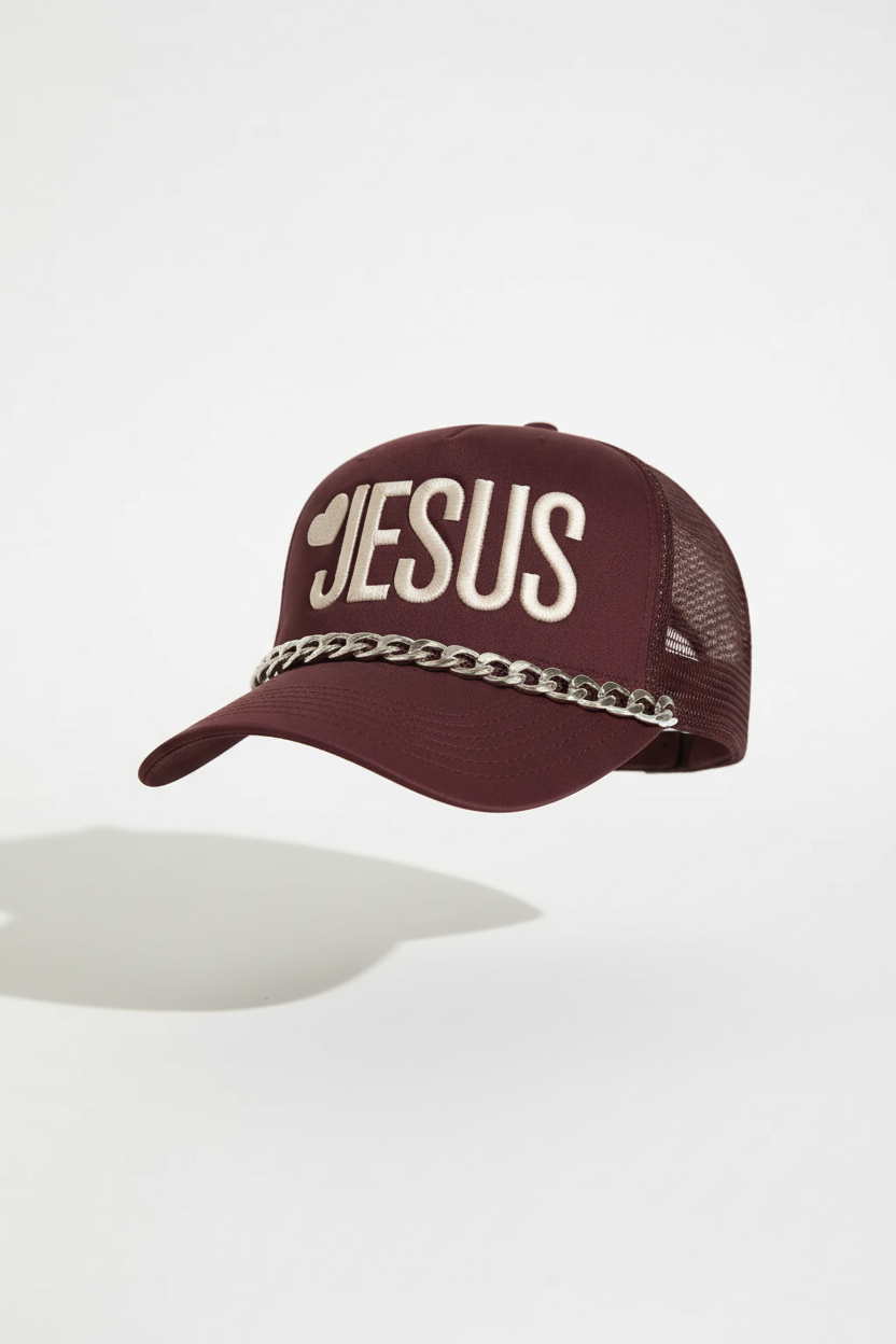 Embroidered OTTO JESUS Hat With Chain