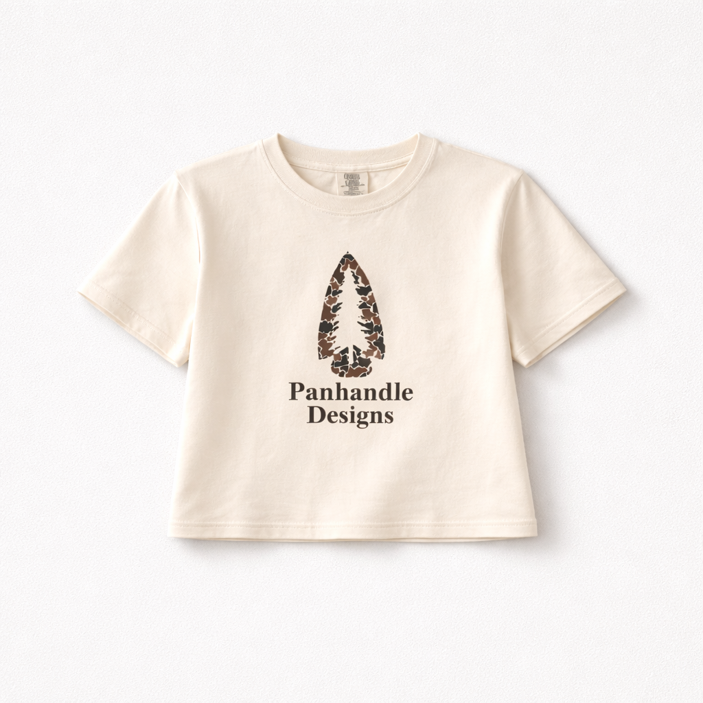 Cropped Top T-Shirt Harvest Duck Camo Comfort Color