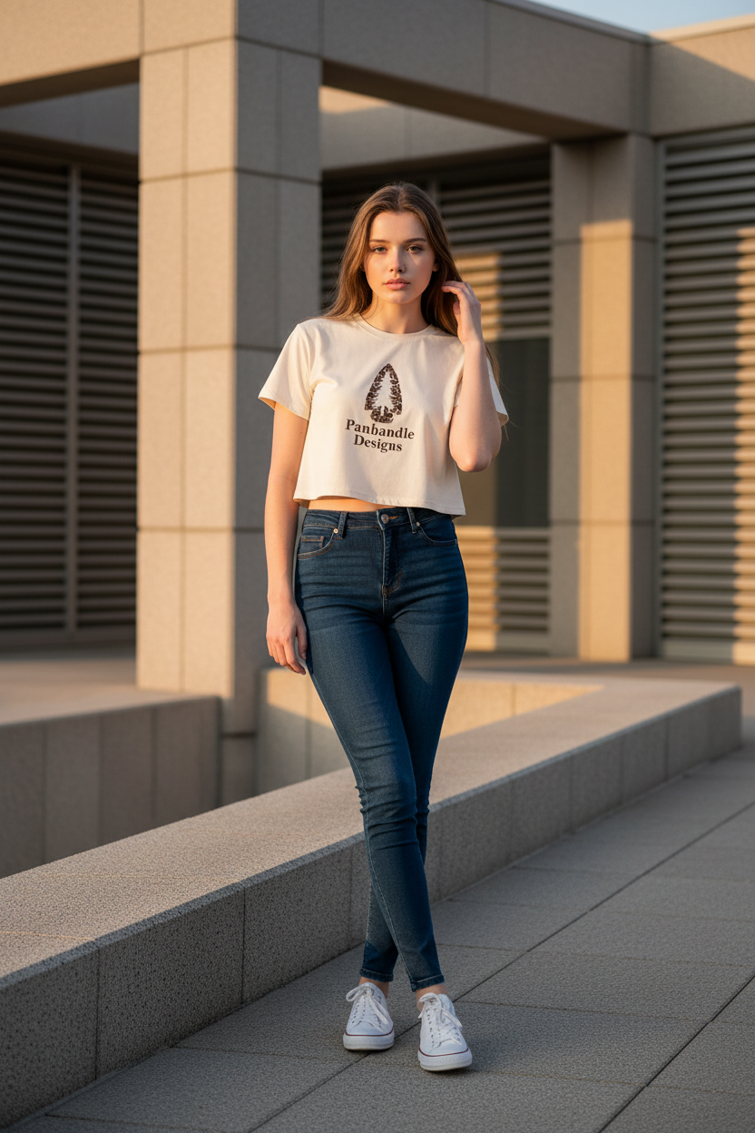 Cropped Top T-Shirt Harvest Duck Camo Comfort Color