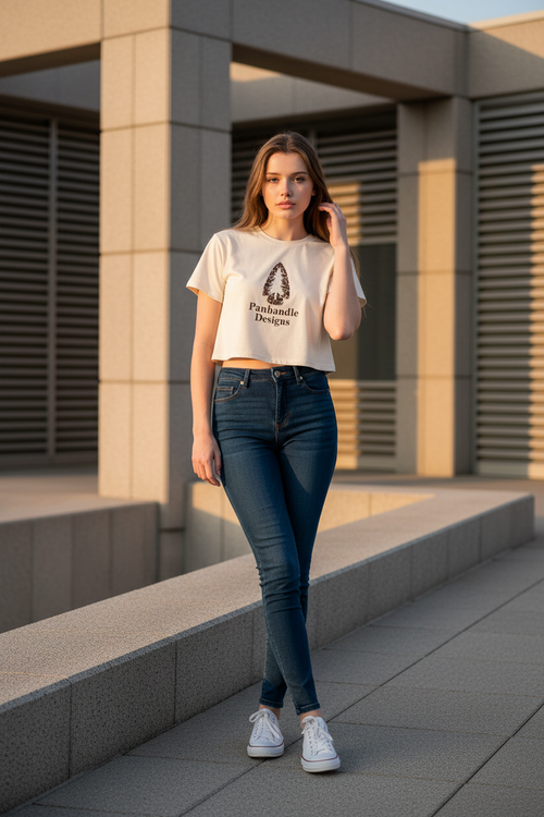 Cropped Top T-Shirt Harvest Duck Camo Comfort Color